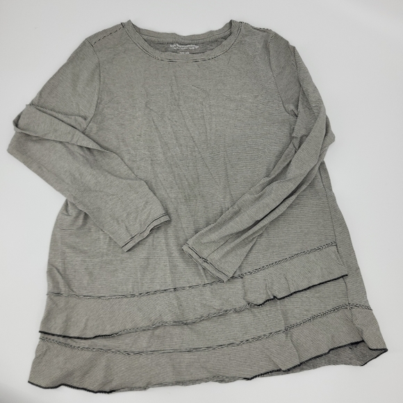 Soft Surroundings Tops - Soft Surroundings Ruffle Striped Tunic